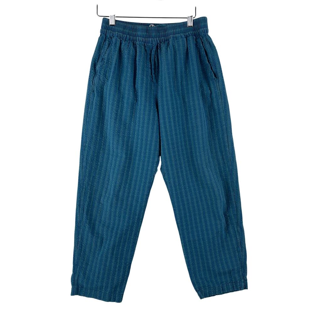 Wood Wood Womens Louisiana Seersucker Cropped Trousers W27 (M?) Blue Green Check